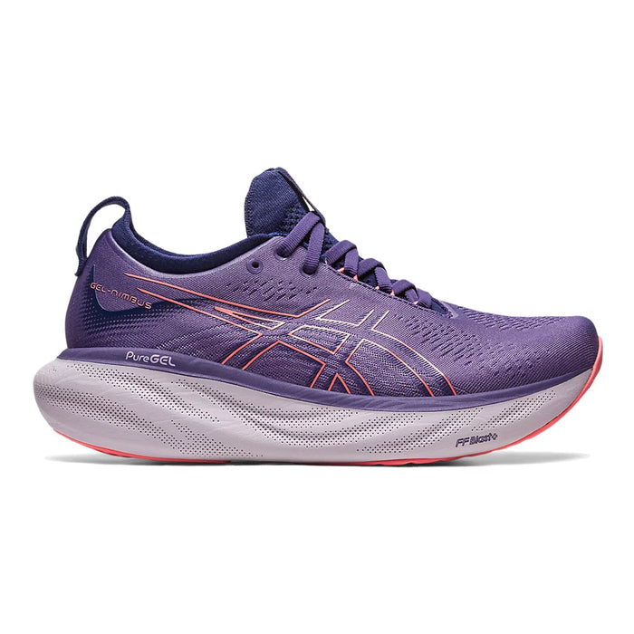 Women's Asics Gel-Nimbus 25, DUSTY PURPLE/PAPAYA, 7.5 B Medium