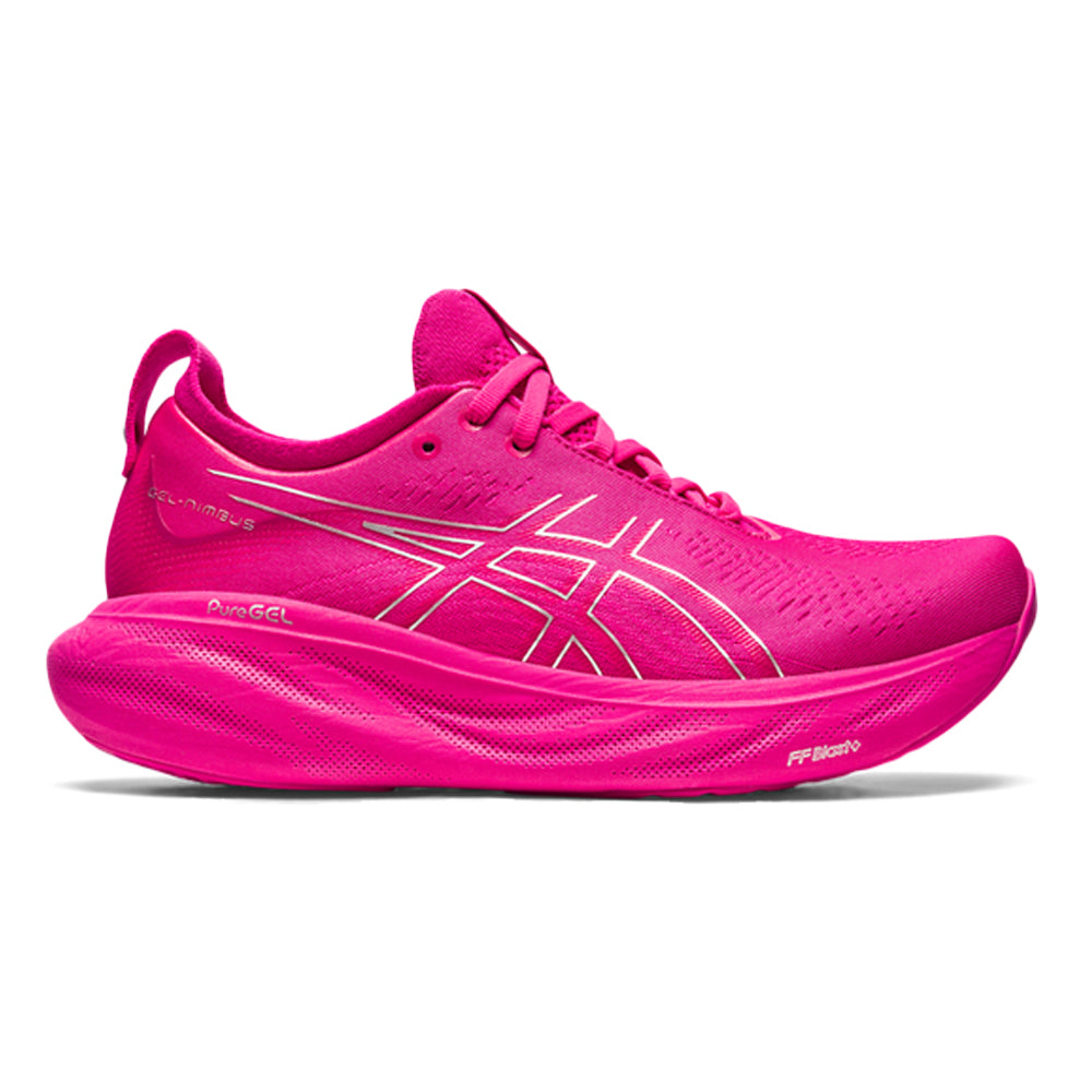 Women's Asics Gel-Nimbus 25, PINK RAVE/PURE SILVER, 11 B Medium