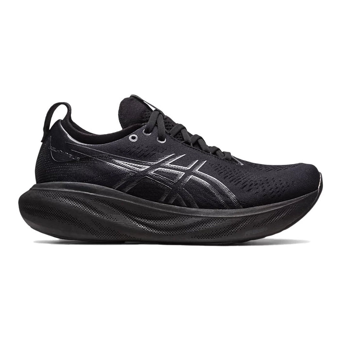 Women's Asics Gel-Nimbus 25, BLACK/GRAPHITE GREY, 9 B Medium