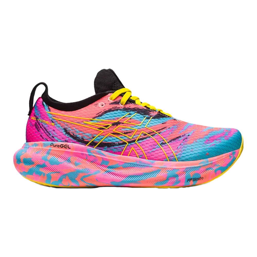 Women's Asics Gel-Nimbus 25, Aquarium/Vibrant Yellow, 10 B Medium