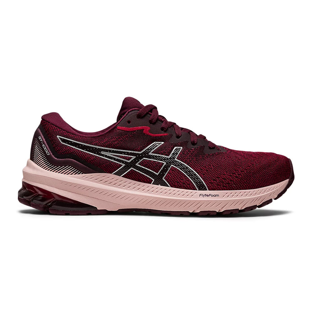 Women's Asics GT-1000 11, Cranberry/Pure Silver, 11 B Medium