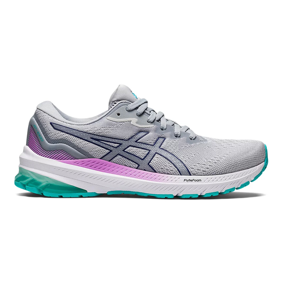 Women's Asics GT-1000 11, Glacier Grey/Dive Blue, 9.5 B Medium