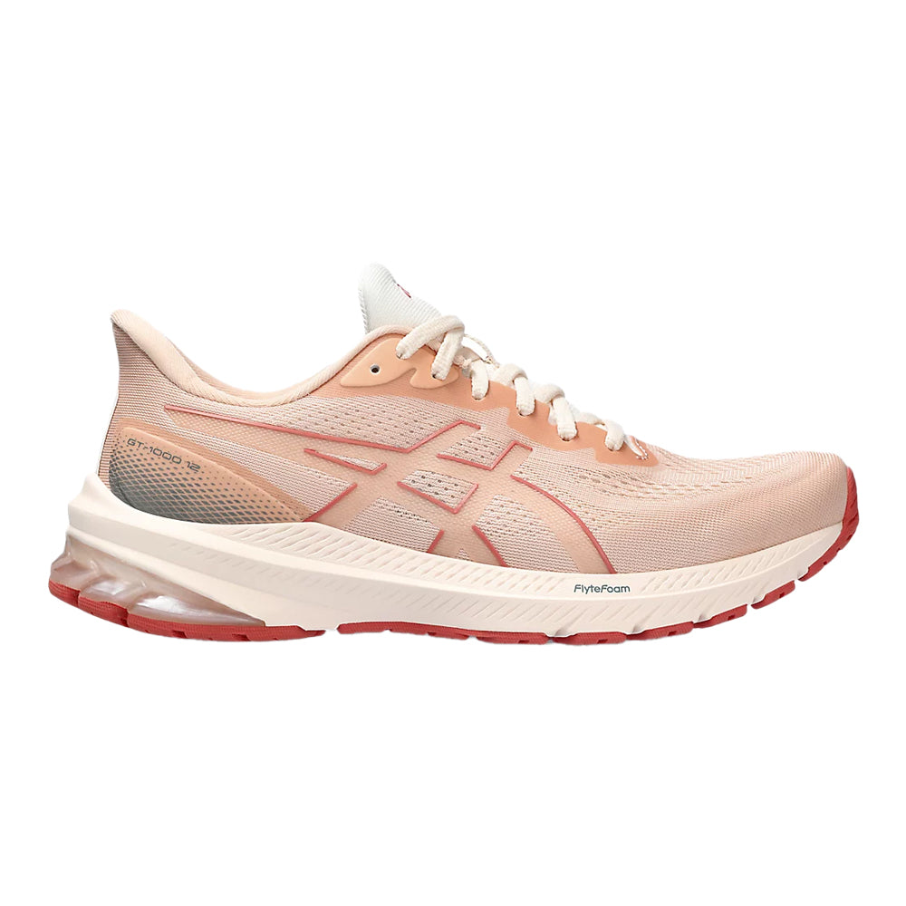 Women's Asics GT-1000 12, Pale Apricot/Light Garnet, 8.5 B Medium