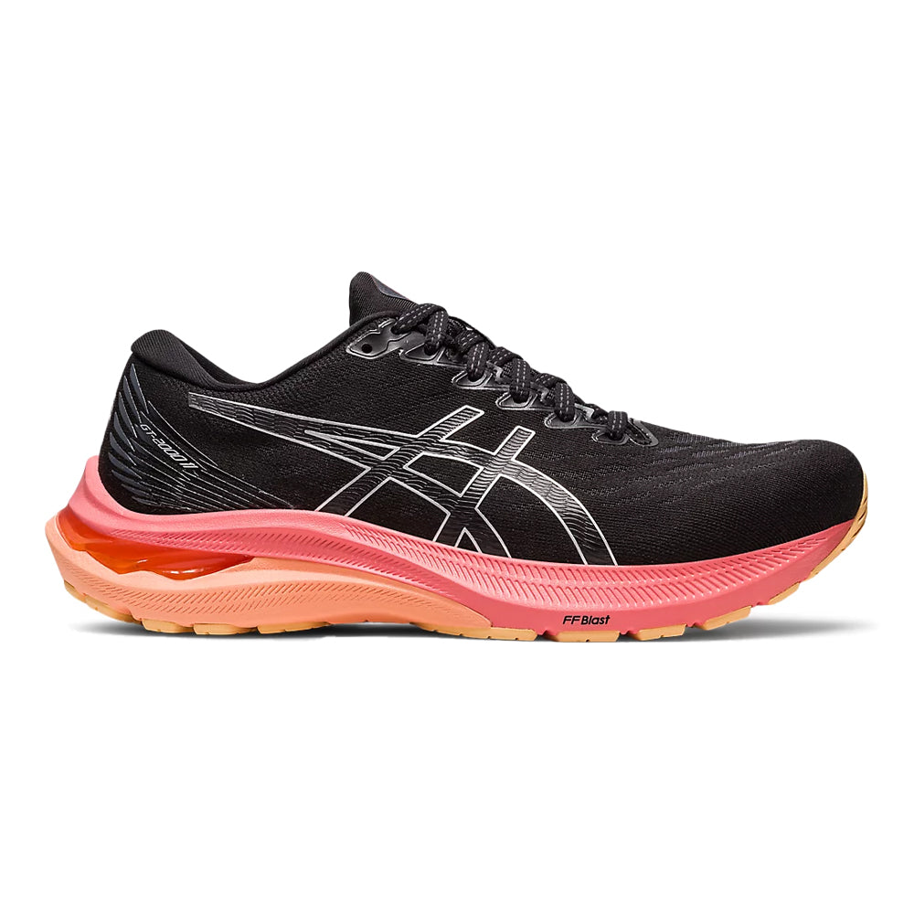 Women's Asics GT-2000 11, Black/Pure Silver, 6 D Wide