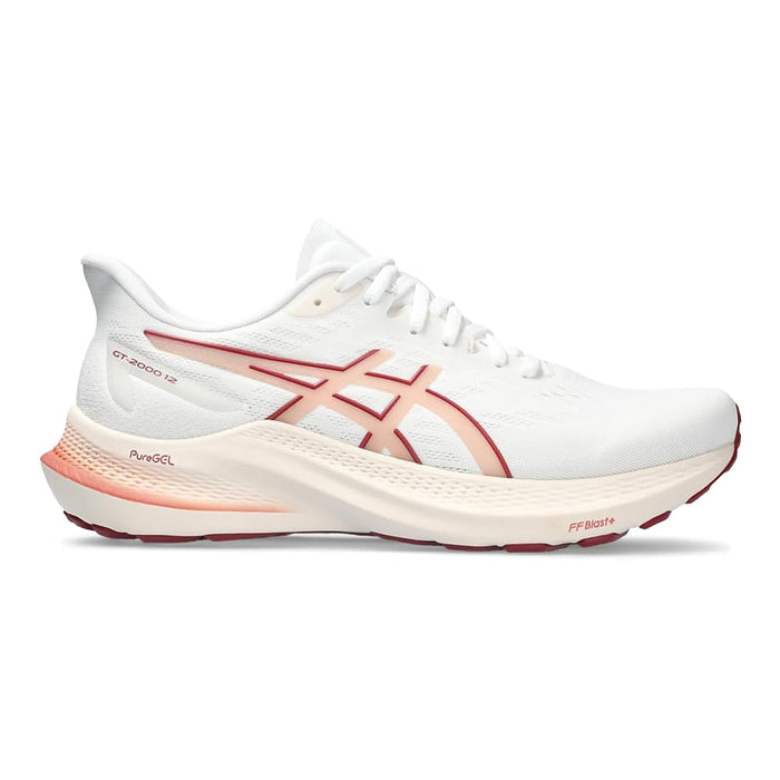 Women's Asics GT-2000 12, White/Light Garnet, 7 B Medium