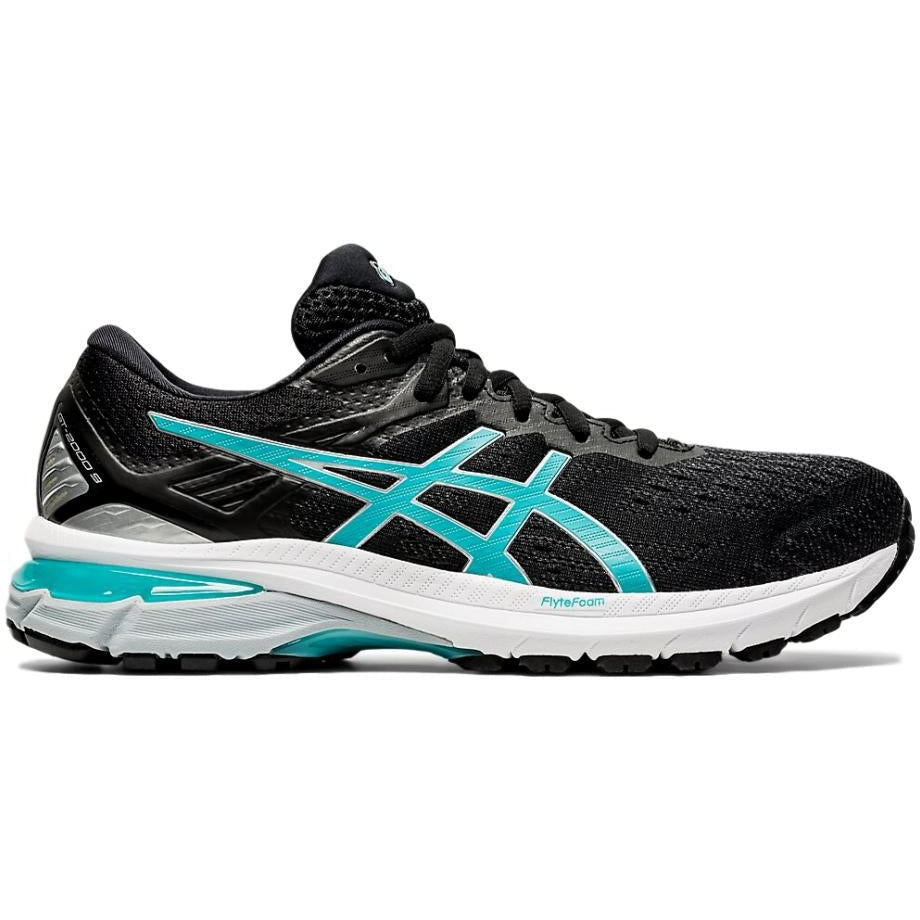 Women's Asics GT-2000 9, Black/Techno Cyan, 10 B Medium