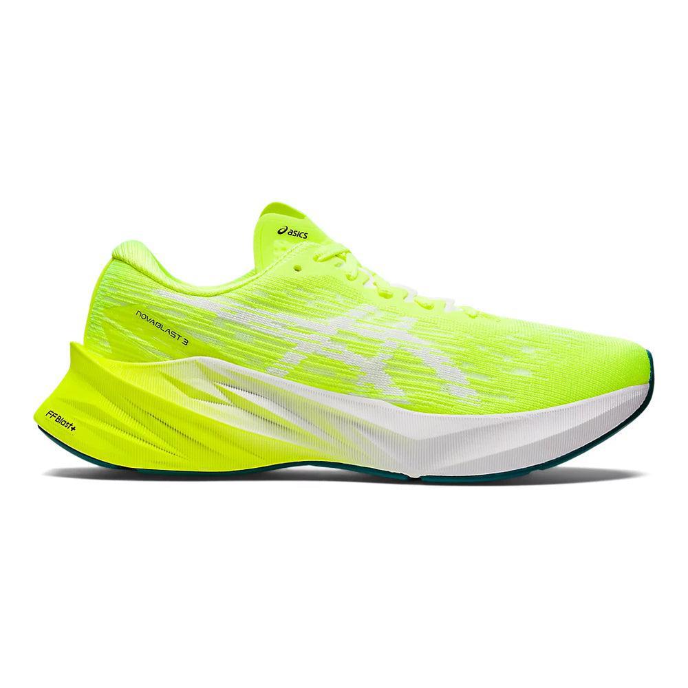 Women's Asics Novablast 3, Safety Yellow/White, 10.5 B Medium