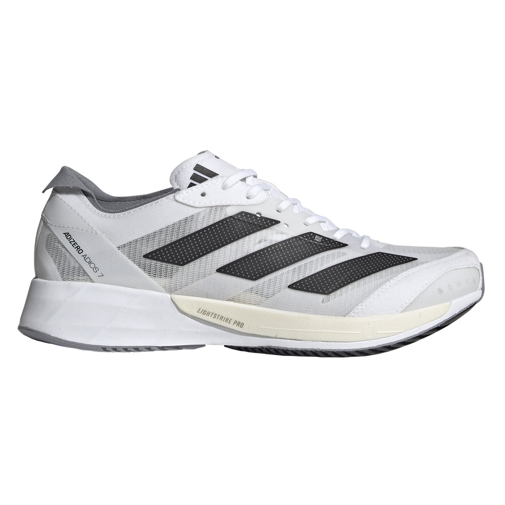 Women's Adidas Adizero Adios 7, FTWR White/Core Black/Grey Three, 10 B Medium