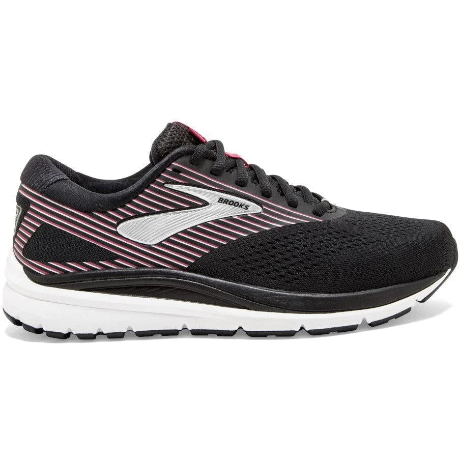Women's Brooks Addiction 14, Black/Hot Pink/Silver, 7 D Wide