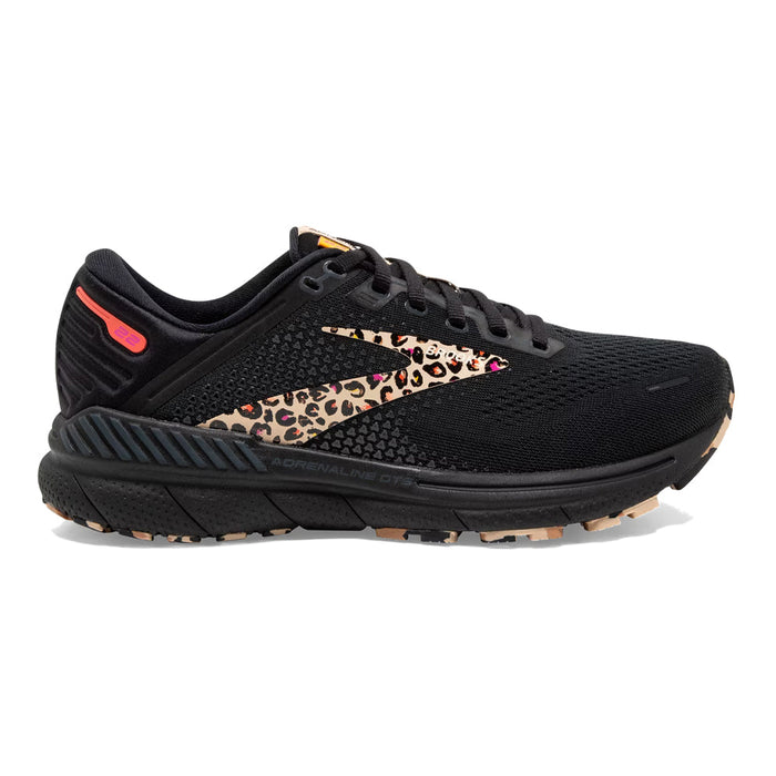 Women's Brooks Adrenaline GTS 22, Black/Ebony/Citrus, 11 B Medium