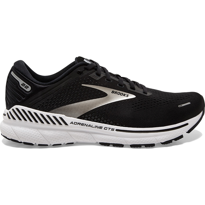 Women's Brooks Adrenaline GTS 22, Black/Silver/Anthracite, 6 D Wide