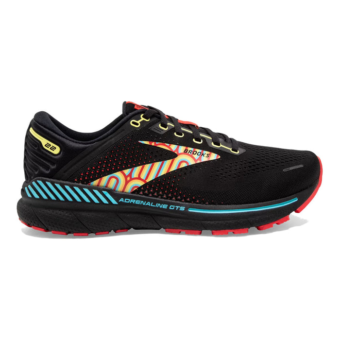 Women's Brooks Adrenaline GTS 22, Black/Blue/Bittersweet, 12 B Medium