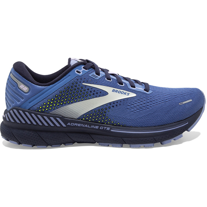 Women's Brooks Adrenaline GTS 22, Blue/Purple/Nightlife, 9 B Medium