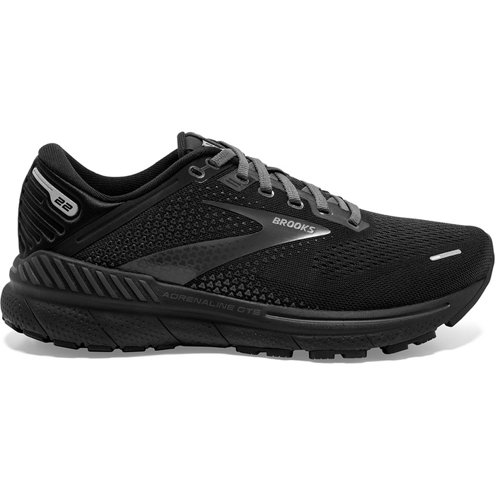 Women's Brooks Adrenaline GTS 22, Black/Black/Ebony, 5.5 D Wide