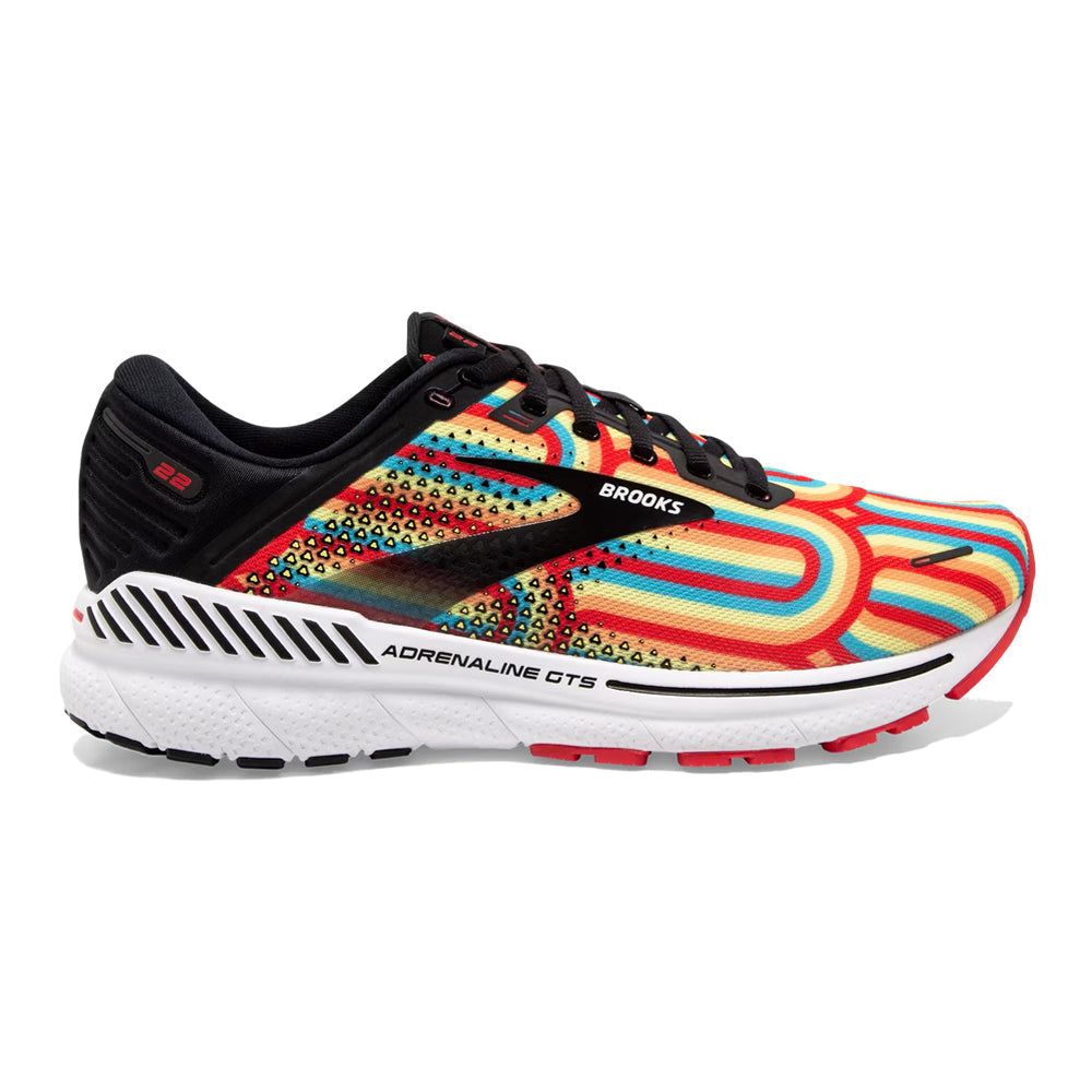 Women's Brooks Adrenaline GTS 22, Black/Bittersweet/Limelight, 8 B Medium