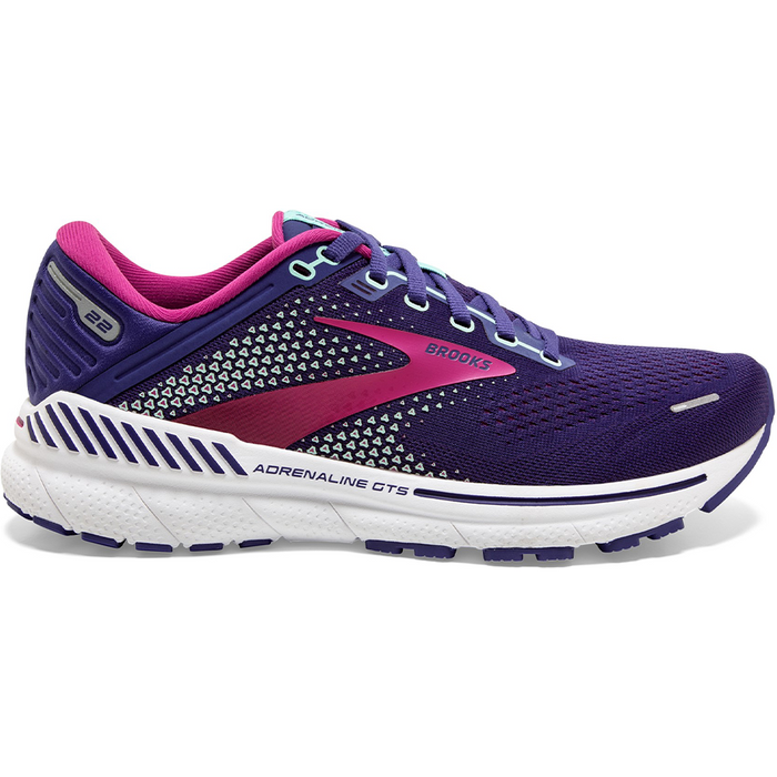 Women's Brooks Adrenaline GTS 22, Navy/Yucca/Pink, 10.5 B Medium