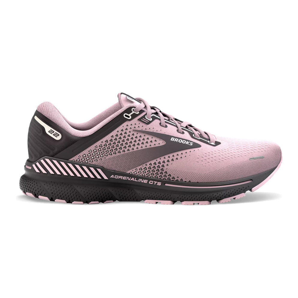 Women's Brooks Adrenaline GTS 22, Pink/Blackened Pearl, 11.5 B Medium