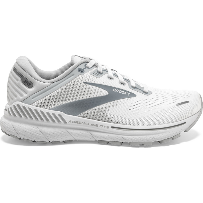 Women's Brooks Adrenaline GTS 22, White/Oyster/Primer Grey, 5 B Medium