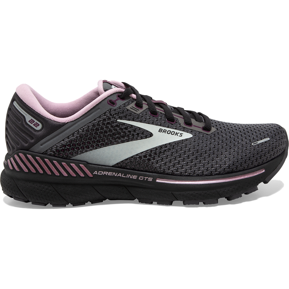 Women's Brooks Adrenaline GTS 22, Pearl/Black/Metallic, 8.5 D Wide