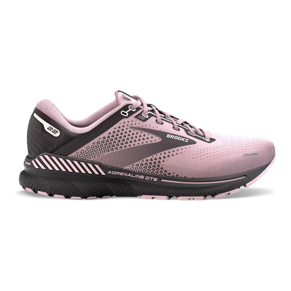 Women's Brooks Adrenaline GTS 22, Pink/Blackened Pearl, 5.5 B Medium