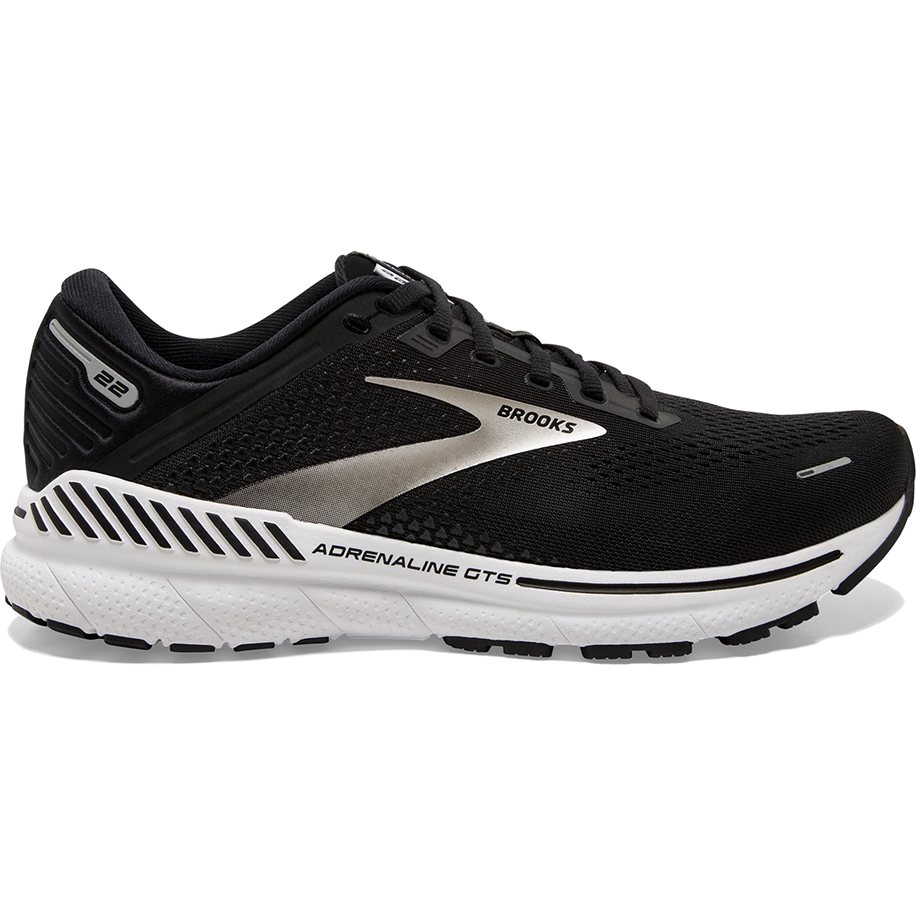 Women's Brooks Adrenaline GTS 22, Black/Silver/Anthracite, 6 B Medium