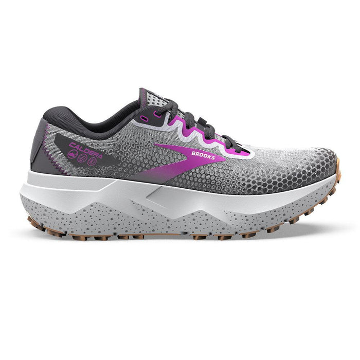 Women's Brooks Caldera 6, Oyster/Blackened Pearl/Purple, 10.5 B Medium