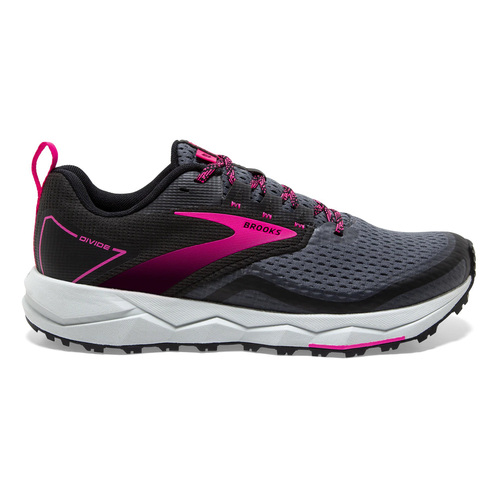 Women's Brooks Divide 2, Black/Ebony/Pink, 8.5 B Medium
