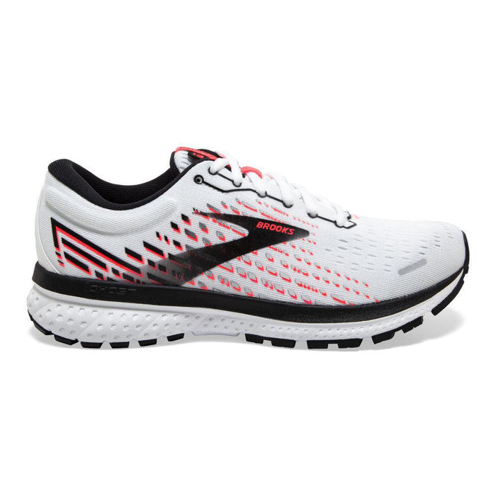 Women's Brooks Ghost 13, White/Pink/Black, 8.5 D Wide