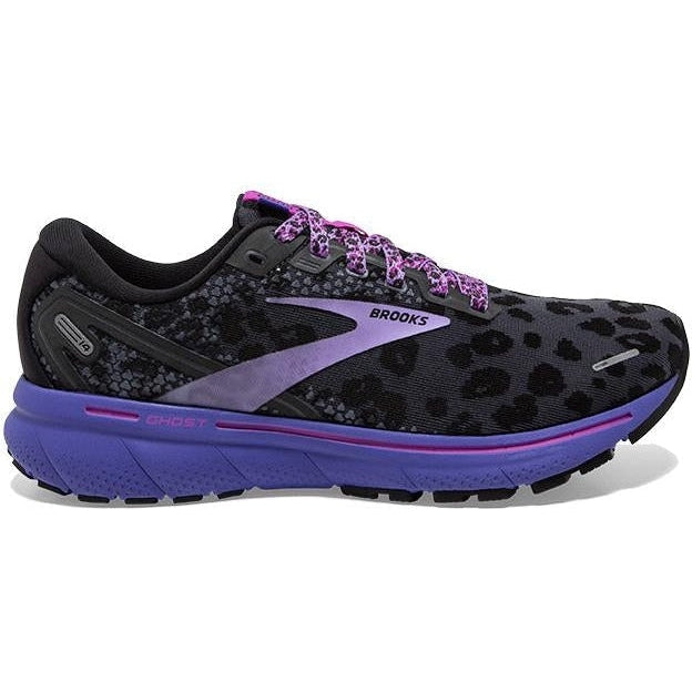 Women's Brooks Ghost 14, Ebony/Black/Purple, 6 B Medium