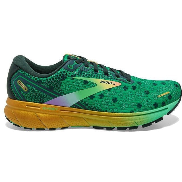 Women's Brooks Ghost 14, Bright Green/Gables/Gold, 9.5 B Medium