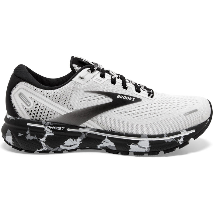 Women's Brooks Ghost 14, White/Black, 9 B Medium