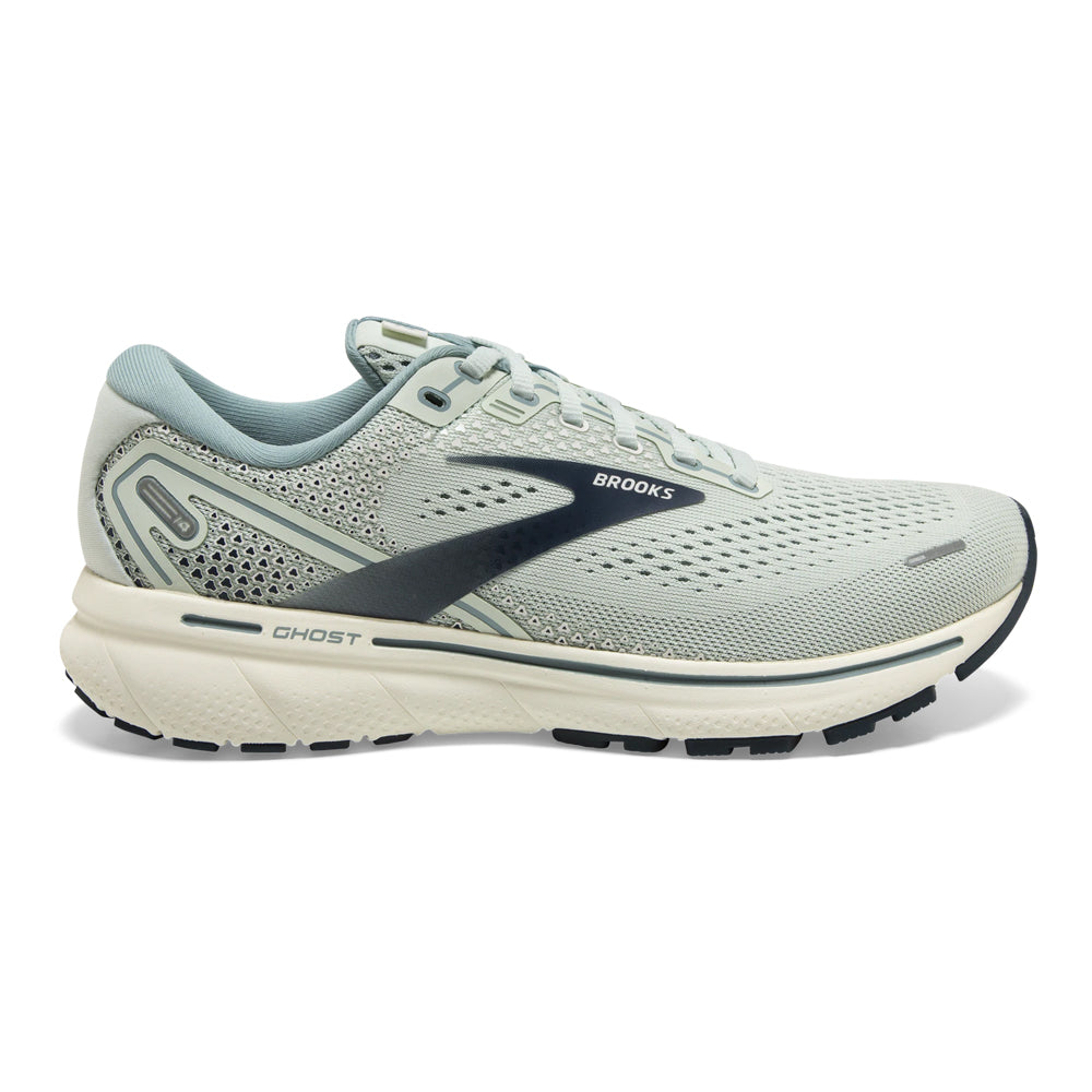 Women's Brooks Ghost 14, Aqua Glass/Whisper White/Navy, 9.5 B Medium