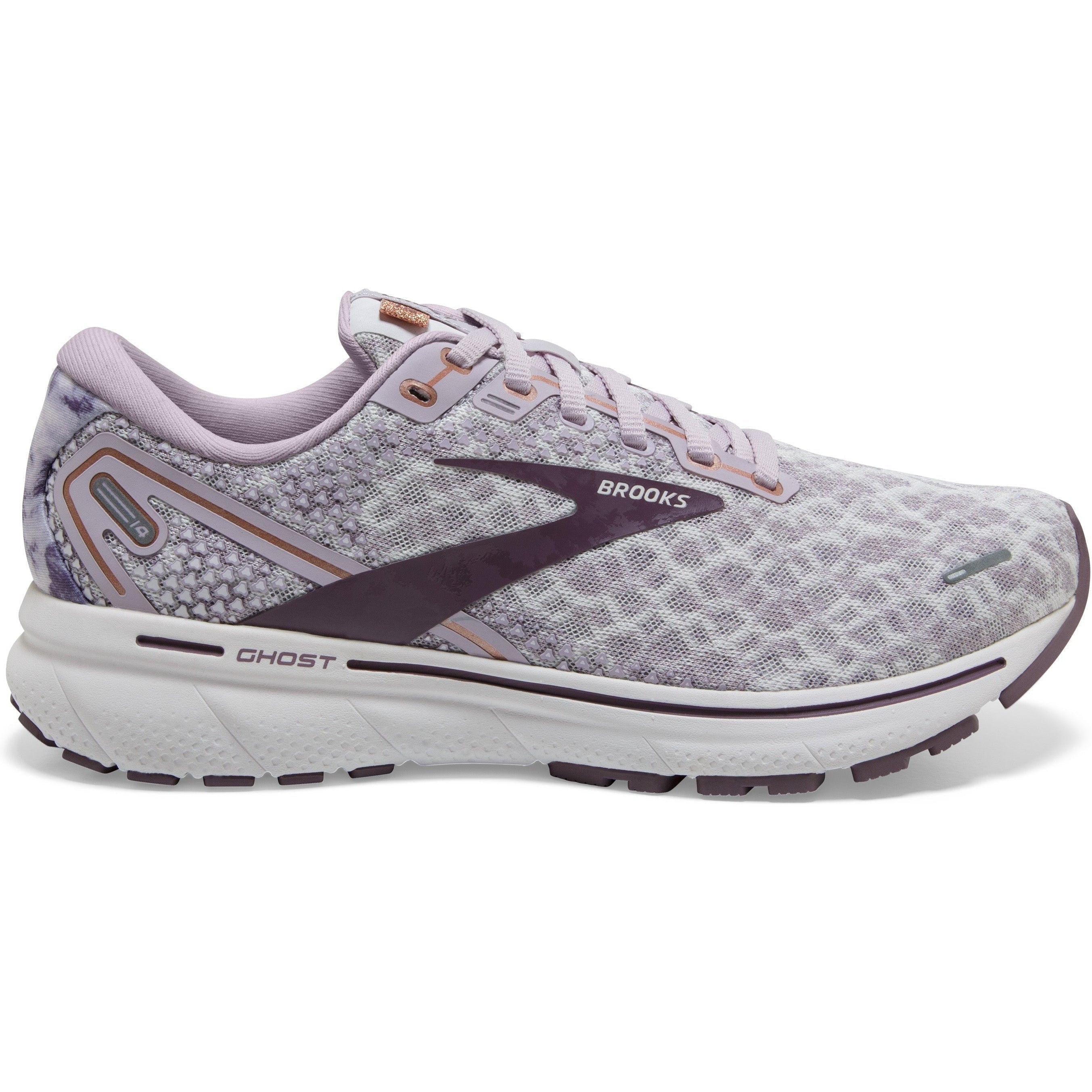 Women's Brooks Ghost 14, Iris/Black Plum/Delicacy, 11 B Medium
