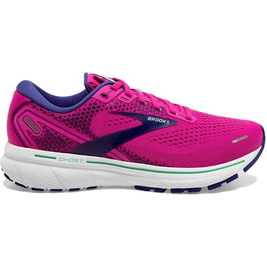 Women's Brooks Ghost 14, Fuschia/Yucca/Navy, 7.5 B Medium