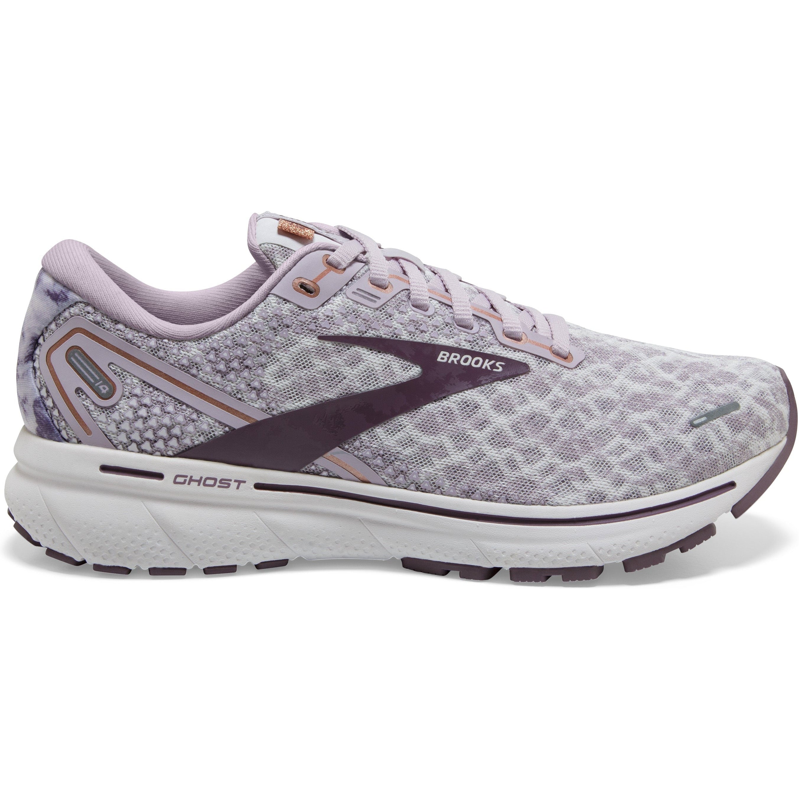 Women's Brooks Ghost 14, Iris/Black Plum/Delicacy, 7 B Medium