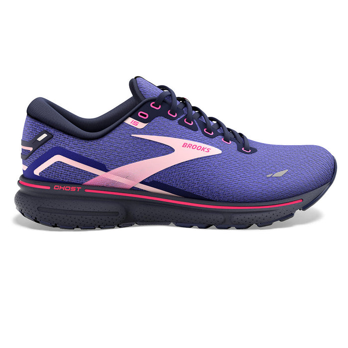 Women's Brooks Ghost 15, Blue/Peacoat/Pink, 10.5 B Medium