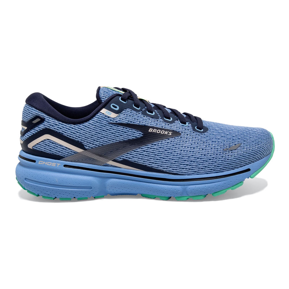 Women's Brooks Ghost 15, Vista Blue/Peacoat/Linen, 9.5 B Medium
