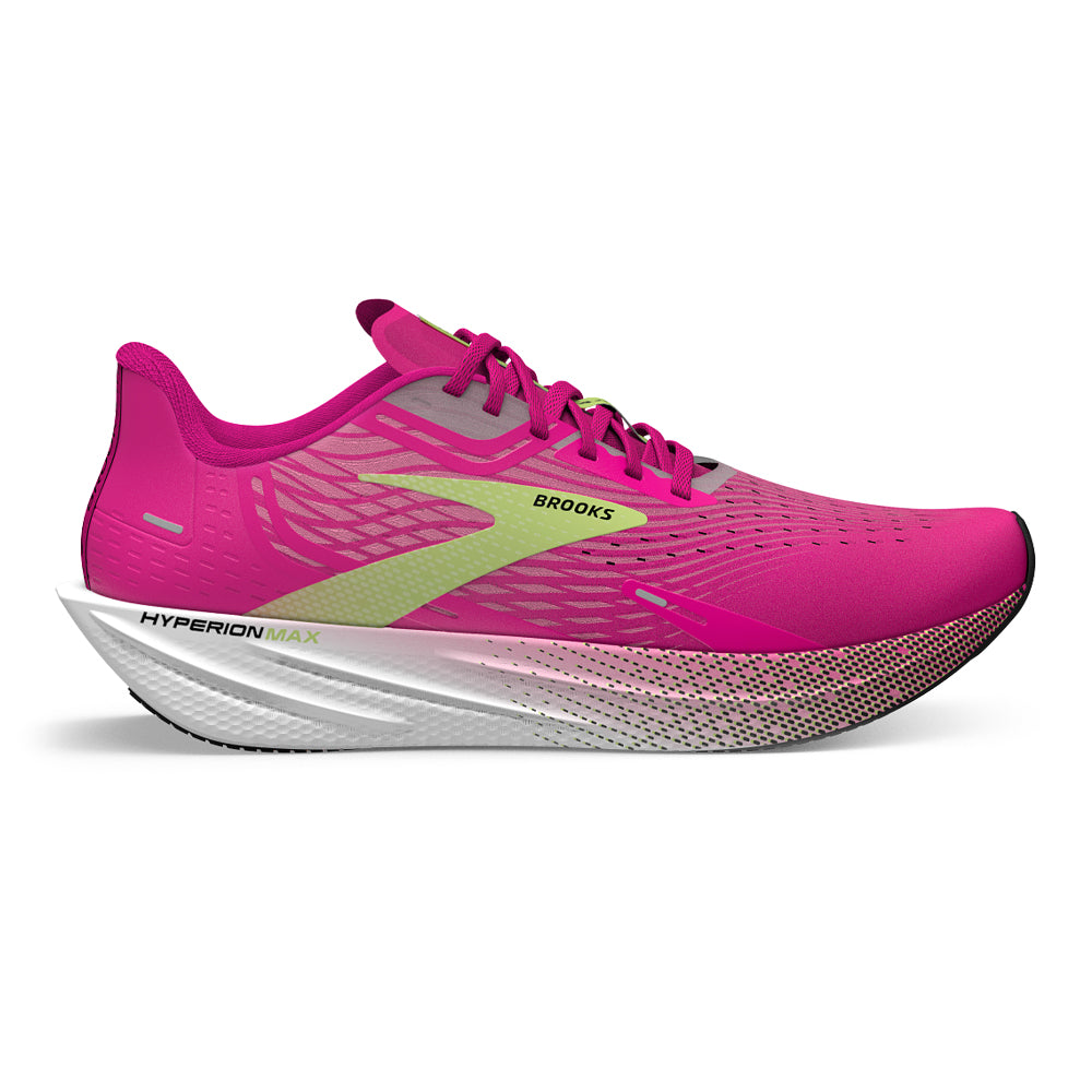 Women's Brooks Hyperion Max, Pink Glo/Green/Black, 9.5 B Medium