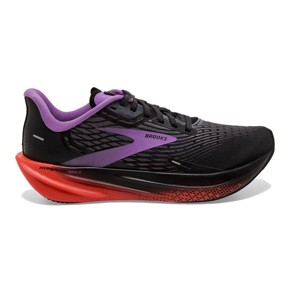 Women's Brooks Hyperion Max, Black/Fiesta/Bellflower, 6.5 B Medium