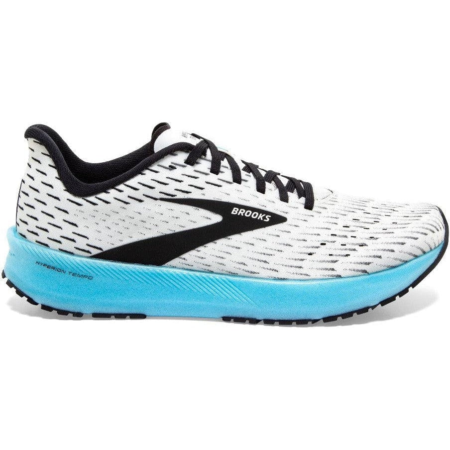 Women's Brooks Hyperion Tempo, White/Black/Iced Aqua, 10 B Medium
