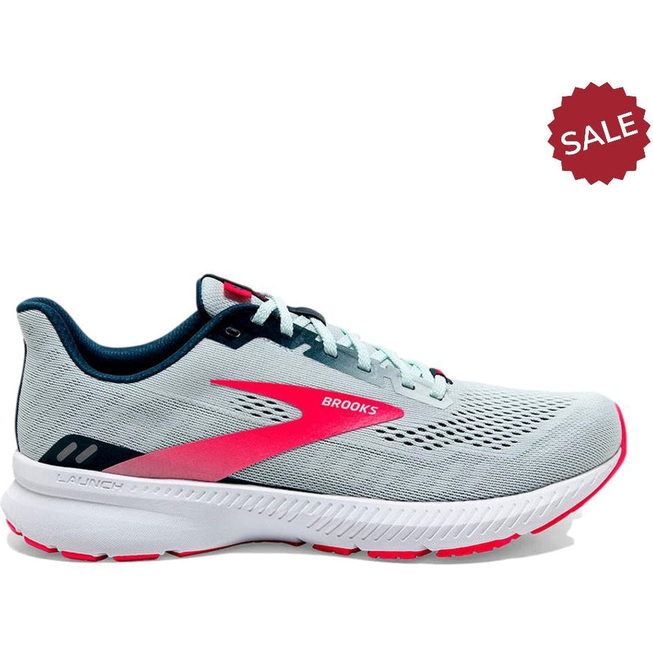Women's Brooks Launch 8, Ice Flow/Navy/Pink, 10 B Medium