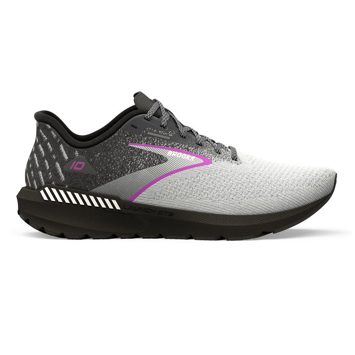 Women's Brooks Launch GTS 10, Black/White/Violet, 9.5 B Medium