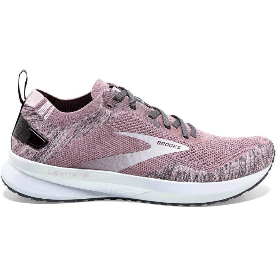 Women's Brooks Levitate 4, Blackened Pearl/Metallic/Primrose, 6.5 B Medium