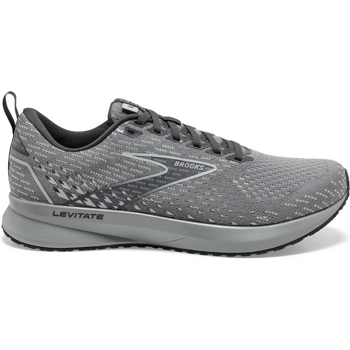 Women's Brooks Levitate 5, Grey/Oyster/Blackened Pearl, 7 B Medium