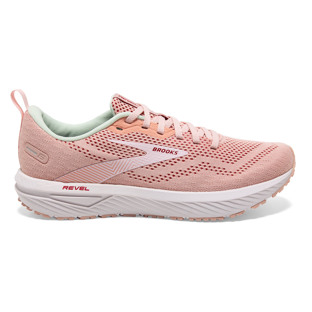 Women's Brooks Revel 6, Peach Whip/Pink, 9 B Medium