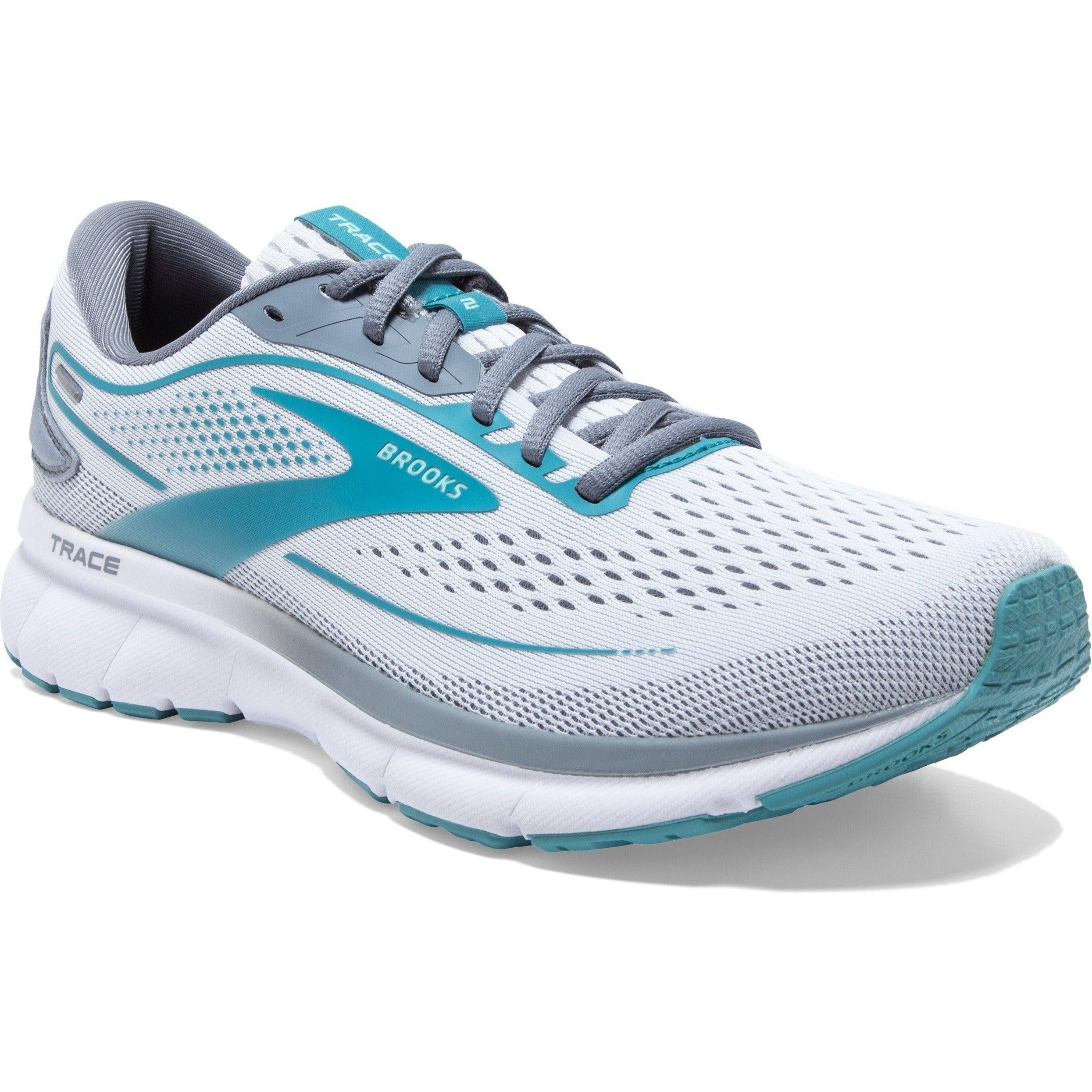 Women's Brooks Trace 2, White/Grey/Porcelain, 9 B Medium