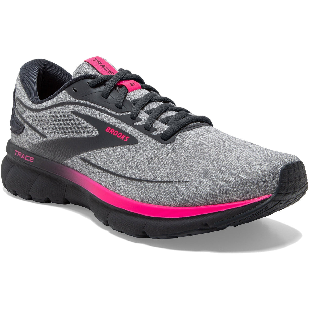 Women's Brooks Trace 2, Oyster/Ebony/Pink, 8.5 B Medium