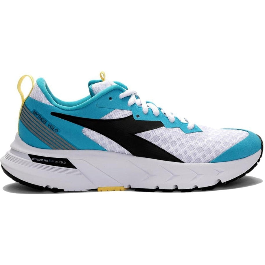 Women's Diadora Mythos Blushield Volo, White/Scuba Blue, 10 B Medium