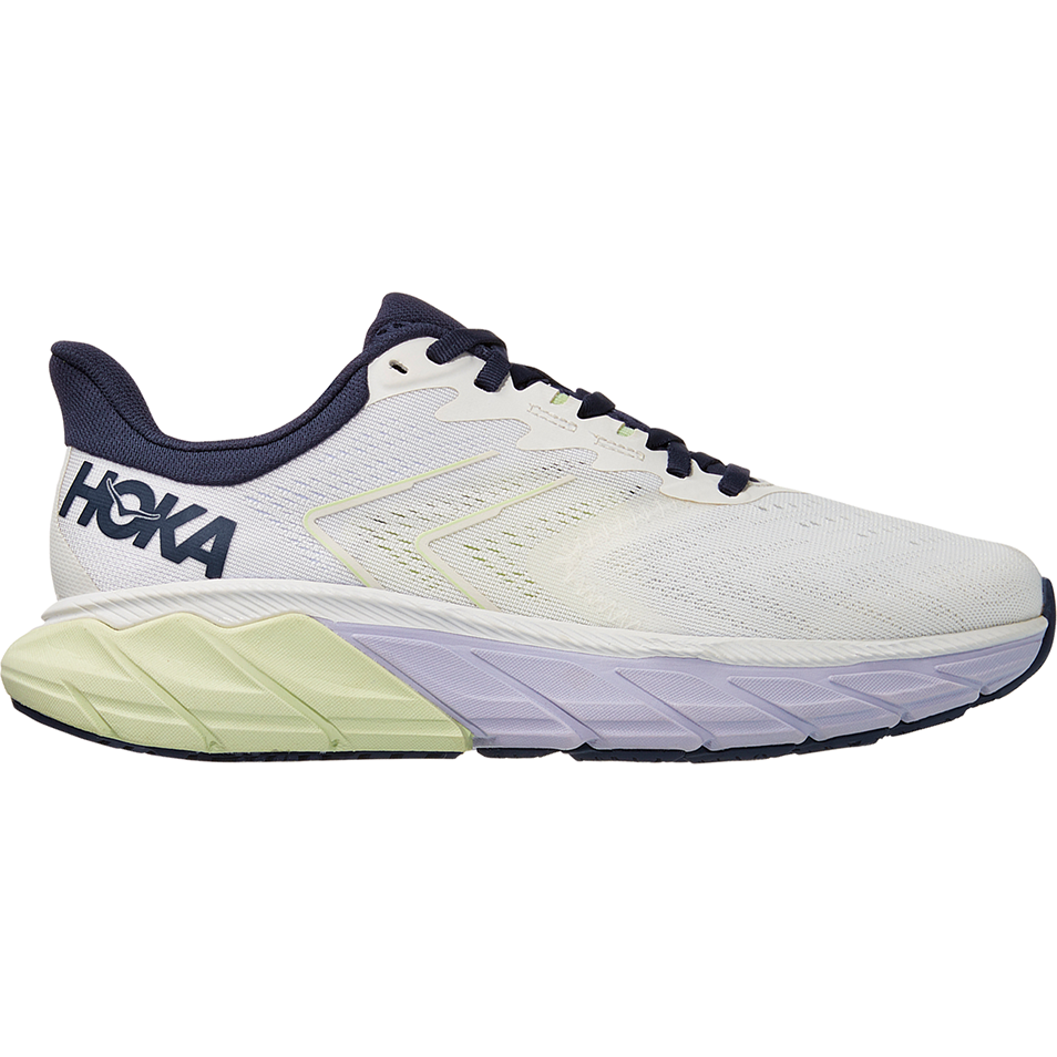 Women's Hoka Arahi 5, Blanc De Blanc/Outer Space, 8.5 D Wide