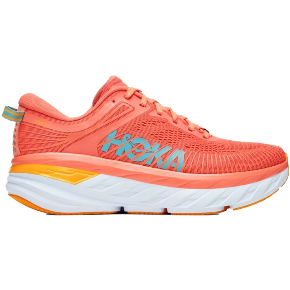 Women's Hoka Bondi 7, Camellia/Coastal Shade, 8 B Medium